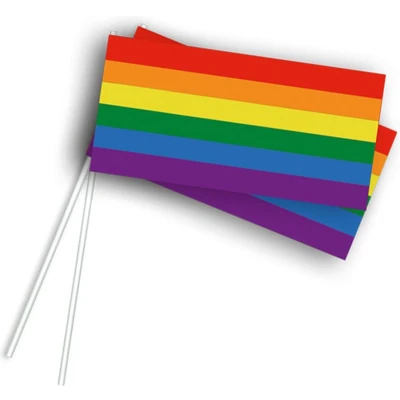 Afbeelding van Zwaaivlaggetjes regenboog 50 stuks