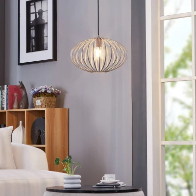 Afbeelding van Lindby hanglamp 1licht IJzer E27 crème