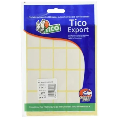 Afbeelding van TICO 947904 10 vel kleefetiketten, wit