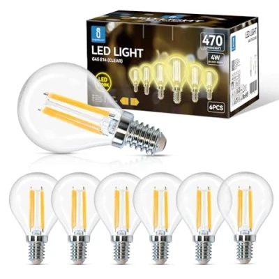 Afbeelding van Aigostar Ledlamp E14 Met Gloeidraad, 4 W Komt Overeen 40 W, Warm Wit (2700 K), 470 Lumen, Stralingshoek: 360 , Niet Dimbaar, G45, 6 Stuks