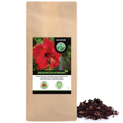 Afbeelding van hibiscusbloementhee (250g), hele hibiscusbloemen, voorzichtig gedroogd, 100% puur en natuurlijk