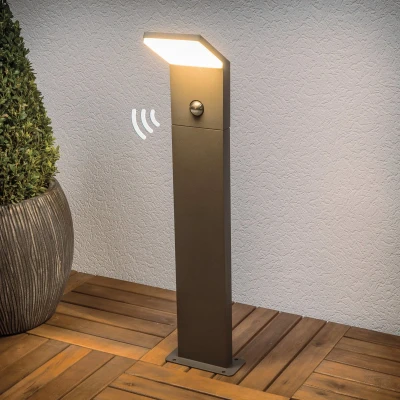 Afbeelding van Lucande Padverlichting, zuillampen 1licht aluminium, kunststof H: 60 cm grafietgrijs, wit Inclusief lichtbron