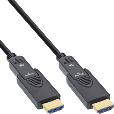 Afbeelding van InLine HDMI AOC kabel, Ultra High Speed 8K4K, zwart, 10m (40 m, HDMI), Videokabel