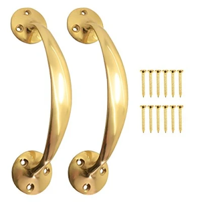 Afbeelding van 2 x gepolijste messing 7&quot;Victoriaanse boog Pull handgrepen