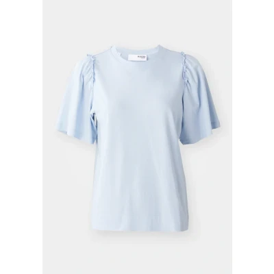 Afbeelding van Selected Femme Slfpenelope Ruffle TEE Tshirt print, Dames, Maat: 34, Cashmere blue