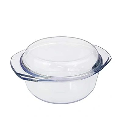Afbeelding van ovenschaal glas met deksel, 1,5 l, 17 cm, glazen ovenvast, magnetronbestendig