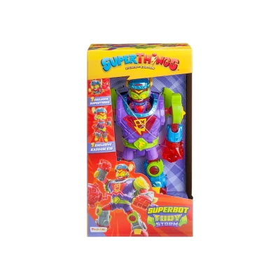 Afbeelding van SUPERTHINGS Superbot Fury Storm Gewrichtsrobot met vechtaccessoires, 1 Kazoom Kid en SuperThing, meerkleurig
