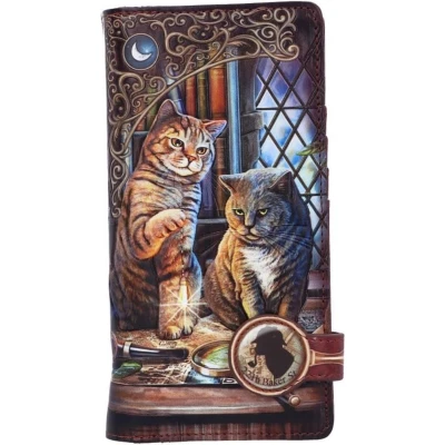 Afbeelding van Nemesis Now Lisa Parker Purrlock Holmes portemonnee met Katten 18,5cm x 9,5cm 2,5cm