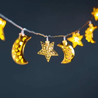 Afbeelding van Lights4fun 16 LED lichtketting sterren en maan 24V