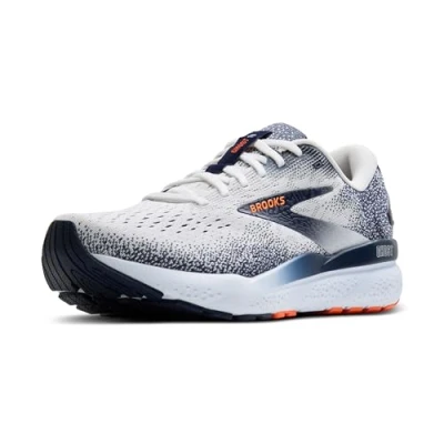 Afbeelding van Brooks Ghost 16 Hardloopschoenen voor op de weg, Heren, Maat: 45, White peacoat orange Textiel