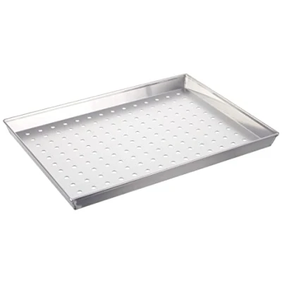 Afbeelding van Pentole Agnelli Geperforeerde rechthoekige bakvorm met patisserie &amp; pizza, afmeting 40 x 30 3 cm, aluminium, zilver, cm