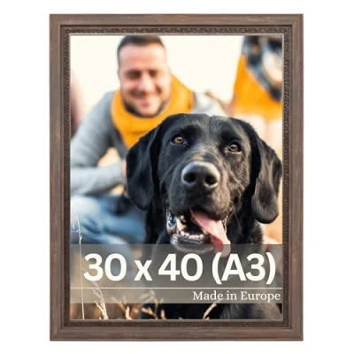 Afbeelding van Victor Fotolijst &quot;Boho&quot; Bruin in 30x40 cm Staaf: 30x16mm Vintage Decoratief Rustiek A3 Landhuis