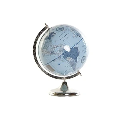 Afbeelding van Wereldbol DKD Home Decor Blauw Zilverkleurig PVC Aluminium 33 x 44 cm