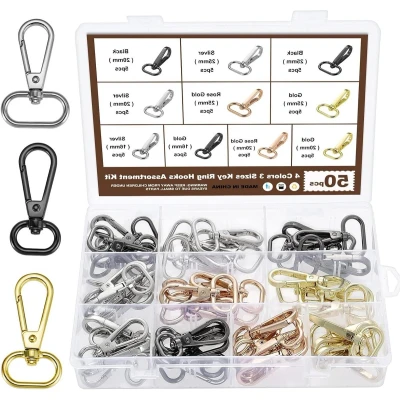 Afbeelding van Draaibare Lanyard Sleutelhanger Clip Haken Clips Kreeft Klauw Sluiting Sleutelhangers Sluitingen Zinklegering voor Sleutels Lanyards Sieraden Bevindingen