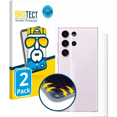 Afbeelding van BROTECT Screenprotector voor Samsung Galaxy S23 Ultra (Achterkant) Folie Beschermfolie transparant volledig dekking (2 Stuks)