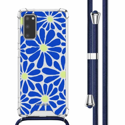 Afbeelding van Samsung Galaxy S20 Hoesje Kunststof iMoshion Softcase/Koordhoesje/Backcover Cobalt Blue Flowers Connect Telefoonhoesje