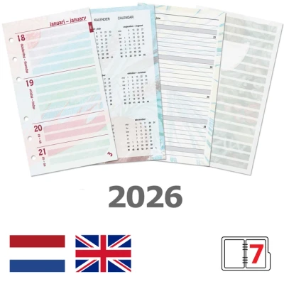 Afbeelding van Kalpa 6218 25 Personal 6 Ring Agenda Planner Vulling Week NL EN 2025