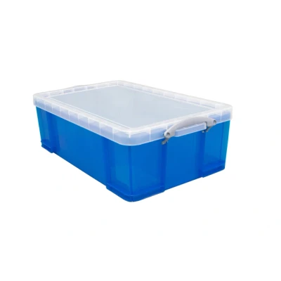 Afbeelding van Opbergbox Really Useful 50 liter 710x440x230mm transparant blauw