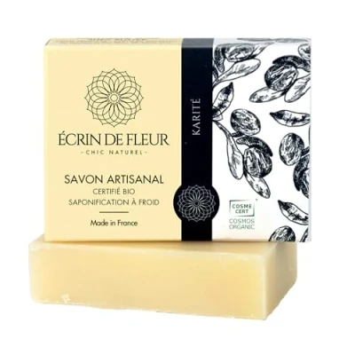 Afbeelding van ÉCRIN de FLEUR Hydraterende zeep met 40% sheaboter rauw &amp; biologisch, rustgevend en hydraterend, voor gevoelige droge huid, 1 x 90 g