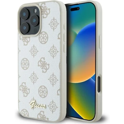 Afbeelding van Guess GUHMP16LPGPYSH iPhone 16 Pro 6,3&quot; wit/wit hardcase Peony Script Logo MagSafe