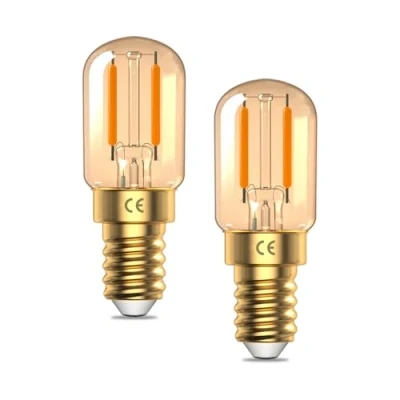 Afbeelding van TobeBright 2W Dimbare E14 LED Gloeilamp Ultra Warm 2200K Nacht Licht Lampen T22 SES Kleine Schroef, Vintage Amber Glas Filament Gloeilampen, AC220 240V, 2 Pack