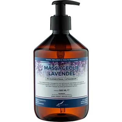 Afbeelding van Massageolie Lavendel 500 ml met pomp 100% natuurlijk biologisch en koud geperst