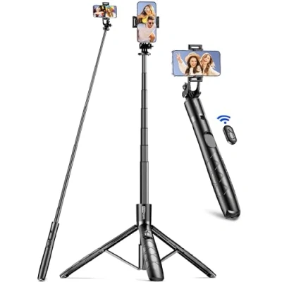 Afbeelding van 179cm mobiele telefoon statief voor smartphone, stabiele en draagbare aluminium selfie stick statief, houder met afstandsbediening Perfect selfies/video opnamen