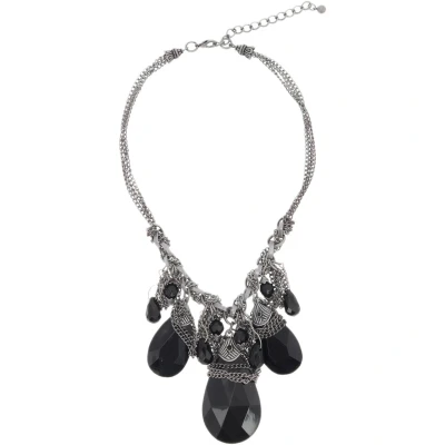 Afbeelding van Behave Ketting vintage antiek zilverkleur 46 cm met hanger en gevlochten schakel