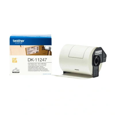 Afbeelding van brother DK 11247 compatible labels, 103 mm x 164 mm, 180 etiketten per rol, incl houder, permanent