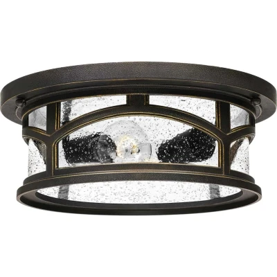 Afbeelding van Quoizel LED Wand Buitenlamp Marblehead 2X E27 Max 60W IP44 Dimbaar Palladian Bronze