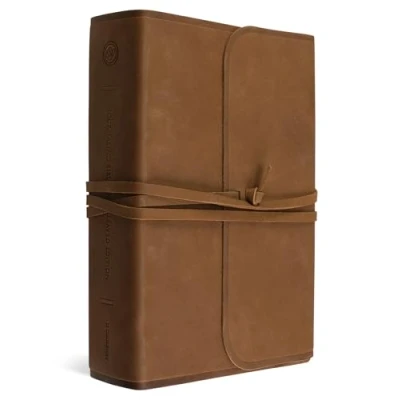Afbeelding van ESV Journaling Bible, Interleaved Edition: English Standard Brown, Flap With Strap, Natural Leather, Edition