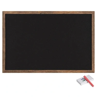 Afbeelding van Navaris krijtbord in houten lijst 70 x 50 cm Inclusief 4 kleuren krijt bevestigingsmateriaal Horizontaal of verticaal op te hangen