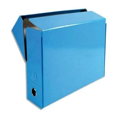 Afbeelding van Exacompta Iderama 89927E verpakking met 5 transferdozen van gelamineerd karton, robuust en duurzaam, 24 x 32 cm, ideaal voor je documenten in DIN A4 formaat, rug 90 mm, turquoise, stuks