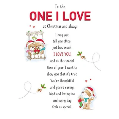 Afbeelding van Leuke kerstkaart One I Love 9 x 6 inch Piccadilly Greetings