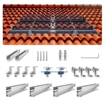 Afbeelding van VEVOR zonnepaneelbeugel montageset 4x montagerail eindklemmen accessoires