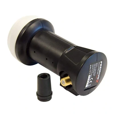Afbeelding van PremiumX Deluxe Single LNB Signaalconverter voor 1 gebruiker met digitale satellietontvangst in HD, UHD en 4K DVB S2 PLL referentieoscillator maximale prestaties