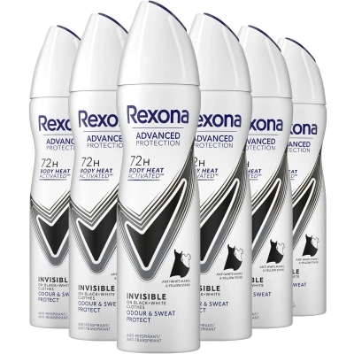 Afbeelding van 6x Rexona Deospray Advanced Protection Invisible 150ml