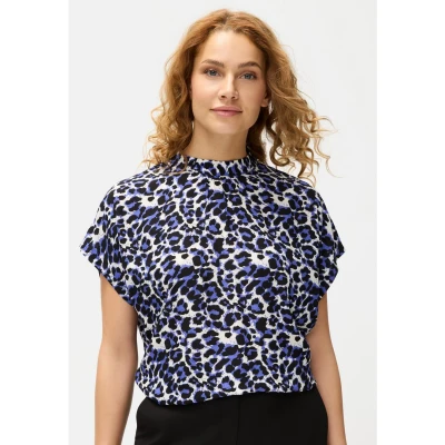 Afbeelding van Lascana Blouse met korte mouwen all over print, damesblouse, sportief elegant