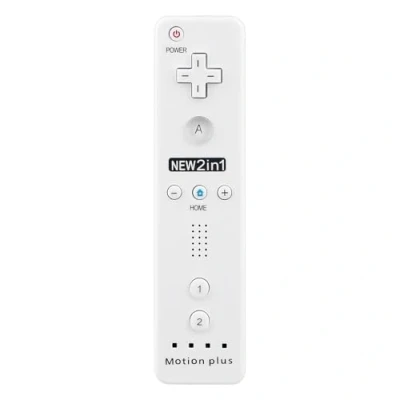 Afbeelding van OSTENT 2 in 1 Ver Controlemechanisme dat Motie Plus voor Het Spel van de Console Nintendo Wii/van Wii U wordt gebouwd Kleur Wit