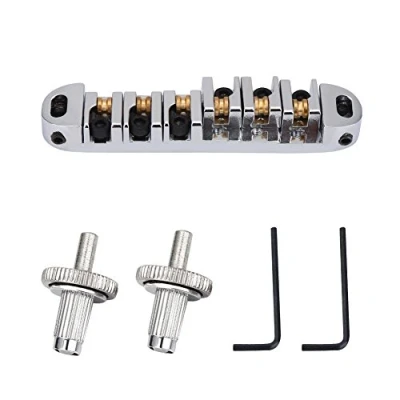 Afbeelding van Guitar Bridge Saddle, Alloy Roller Replacement Part for LP Style 6 String Electric Guitar(Silver)
