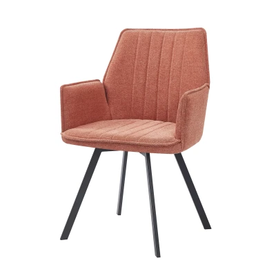 Afbeelding van Livingfurn Louise draaibare eetkamerstoel rood/blush Stof