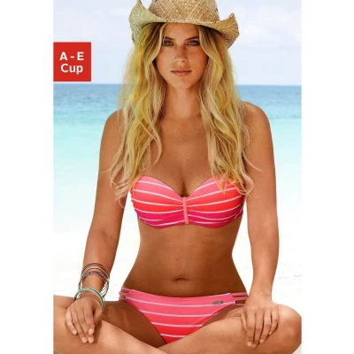 Afbeelding van Venice Beach Beugelbikini in bandeaumodel een trendy streep look