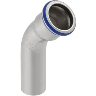 Afbeelding van Geberit mapress bocht 45 graden 1 delig rvs 316 met ciir afdichtring 28mm x schuifeind persmof 30705