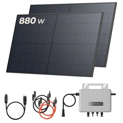 Afbeelding van Solarway® 880 W balkonkrachtcentrale 800 compleet stopcontact nieuwste watt omvormer zonne installatie complete set 440 bifaciale zonnepanelen &amp; Envertech accessoires