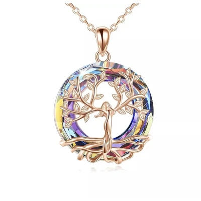 Afbeelding van RajaMax Levensboom ketting rosé Tree of Life dames