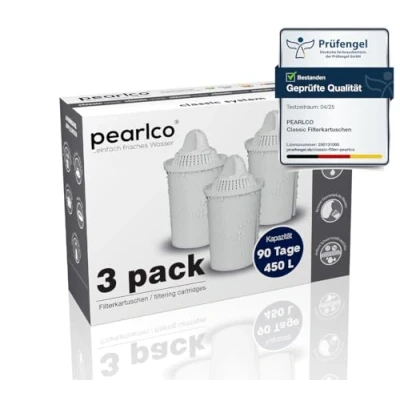 Afbeelding van PearlCo universal Classic Pack 3 waterfilterpatronen past bij Brita