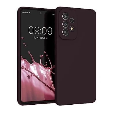 Afbeelding van kwmobile telefoonhoesje geschikt voor Samsung Galaxy A53 5G Hoesje met siliconen coating Smartphone case in braam