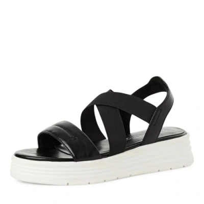 Afbeelding van Marco Tozzi Sandalen met plateauzool, Dames, Maat: 37, Black Schoenen