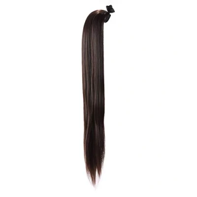 Afbeelding van Prettyland statisch vrij 24&#039;&#039; lange clip in rechte extensie haarstuk paardenstaart staartstaart Zwart bruin 04