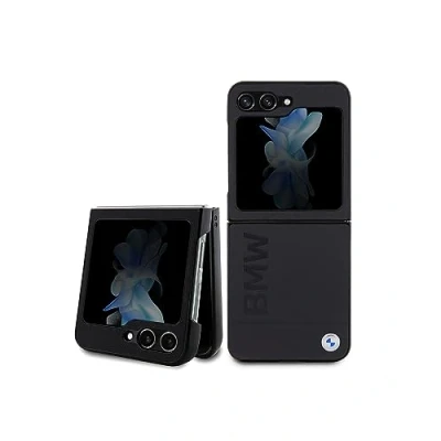 Afbeelding van BMW Leather Hot Stamp Back Case Geschikt voor Samsung Galaxy Flip 5 (F731) Zwart